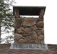 Stone chimney built by Ken Fenton masonry